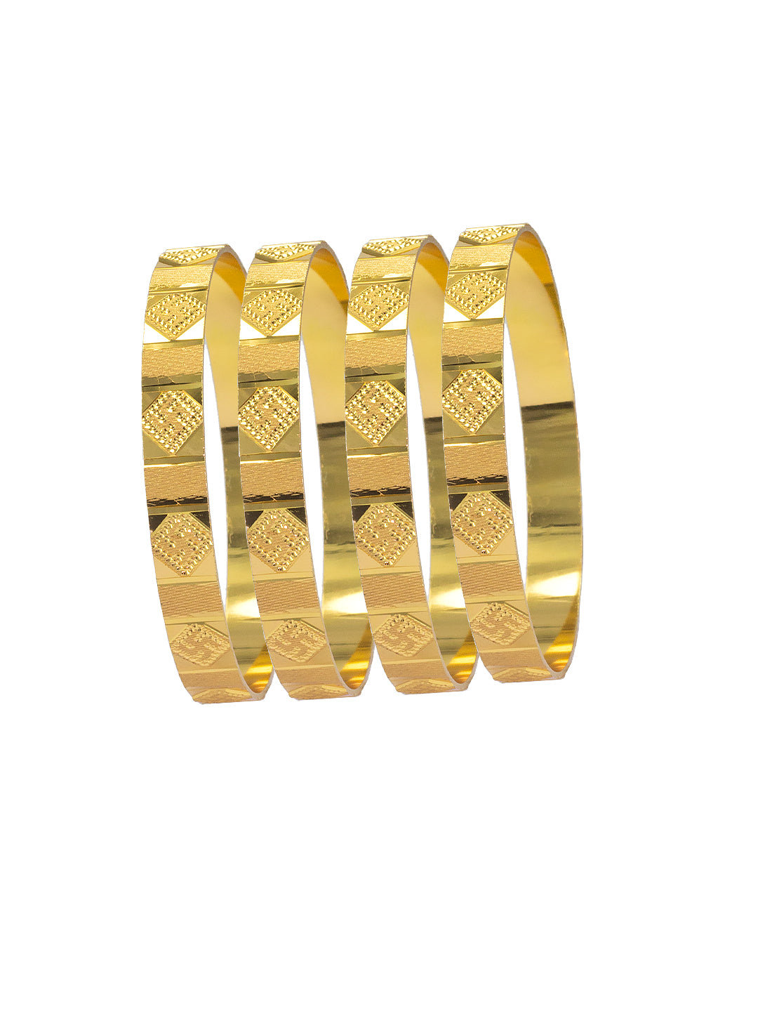 Set of 4 Gold Plated Swastic Bangles