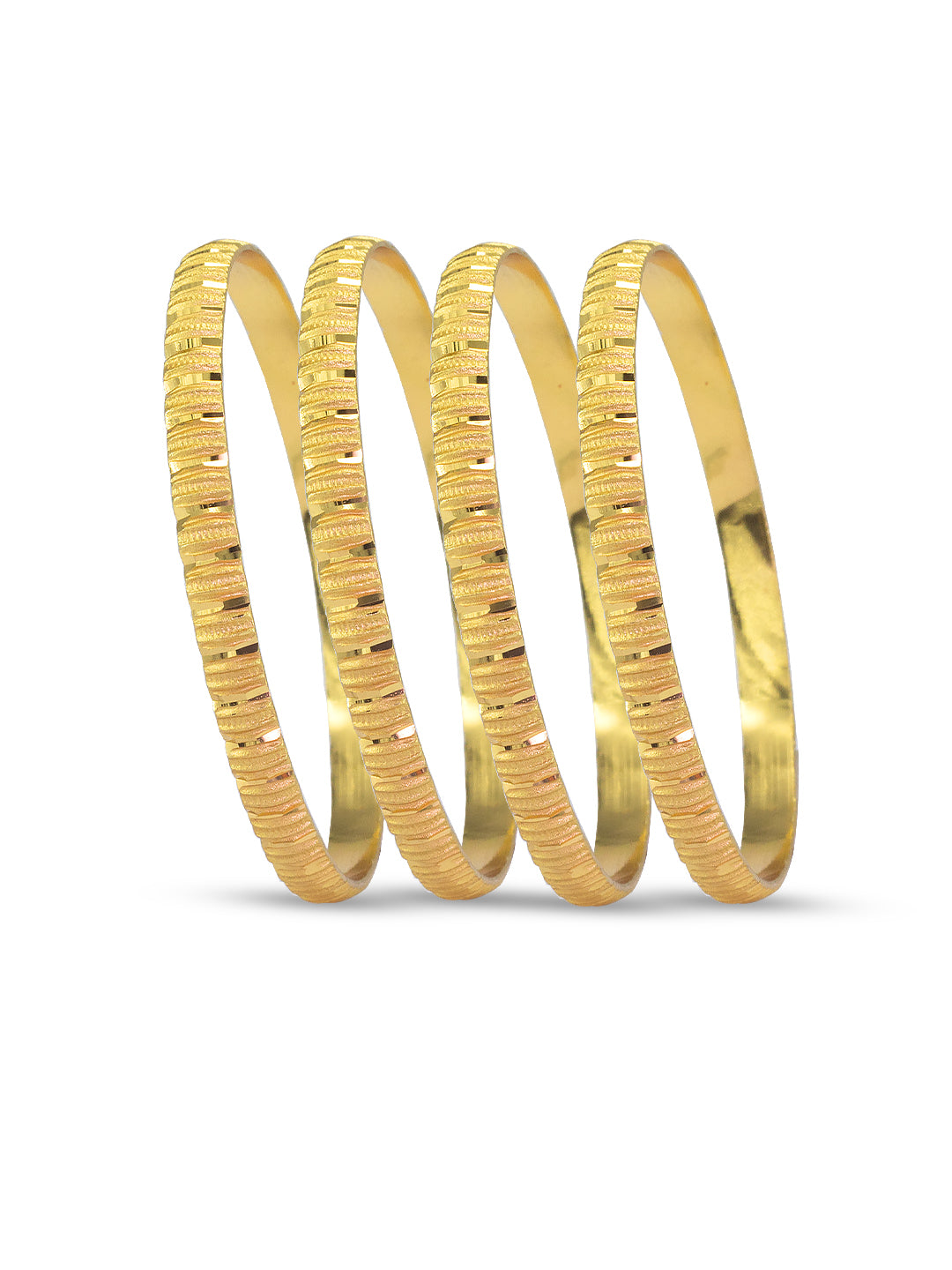 Set of 4 Gold Plated Minimal Bangles