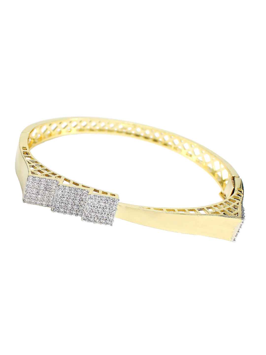 Gold Plated American Diamond Studded Bracelet Gift For Women