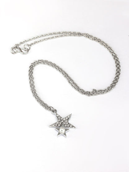 Silver Plated Star Shaped Pendant & Studs Set