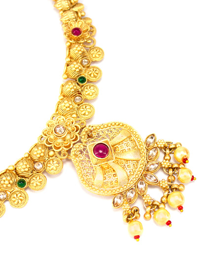 Gold Plated Kundan Studded Jewellery Set