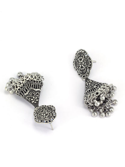 Pack Of 3 Traditional Silver Oxidised Jhumkas