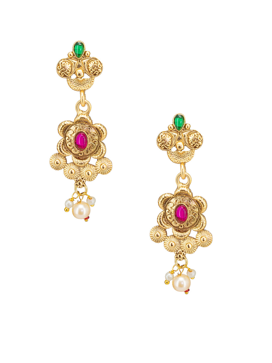 Gold Plated Kundan Choker Temple Jewellery Set