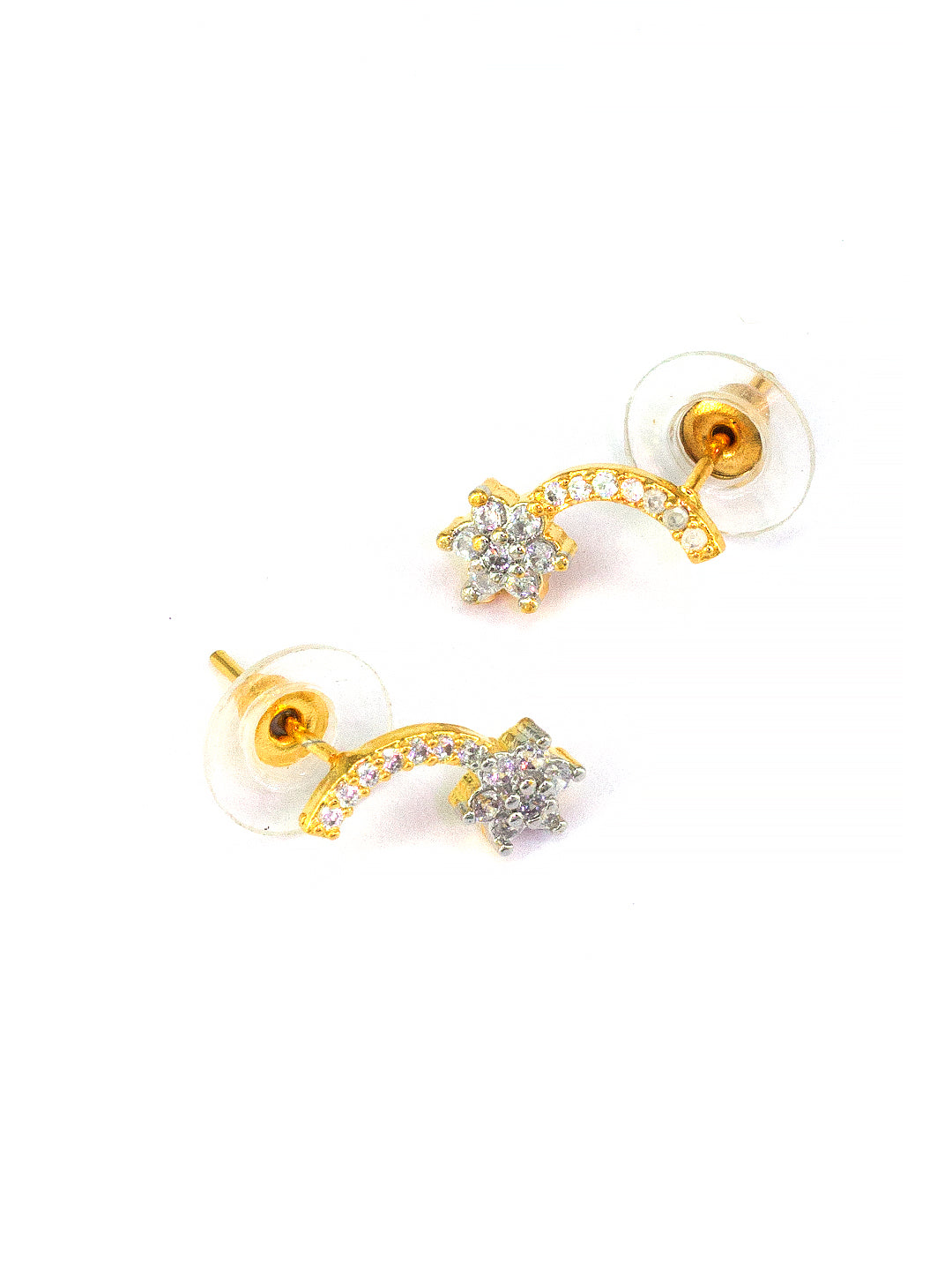 Gold Plated Floral American Diamond Jewellery Set