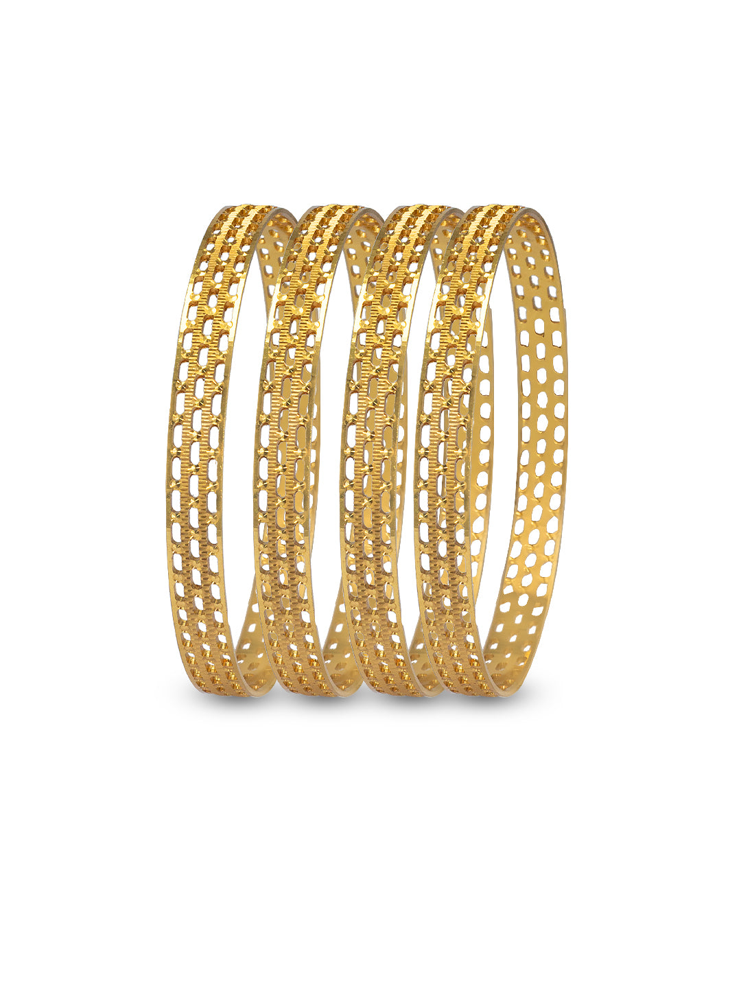 Set of 4 Gold Plated Modern Bangles