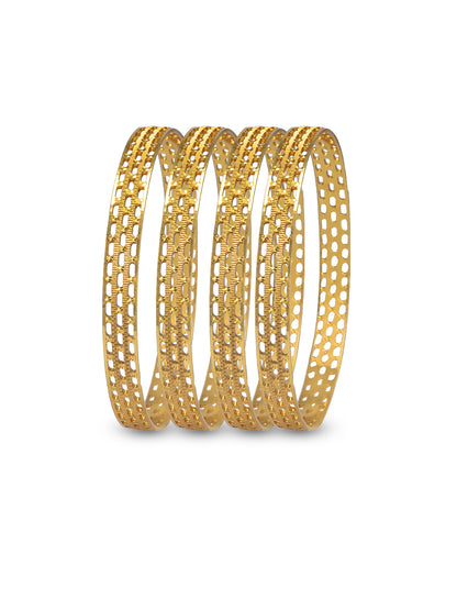 Set of 4 Gold Plated Modern Bangles