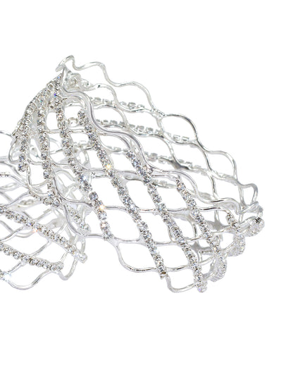 Pair of Silver-Plated Rhinestone studded Bangles