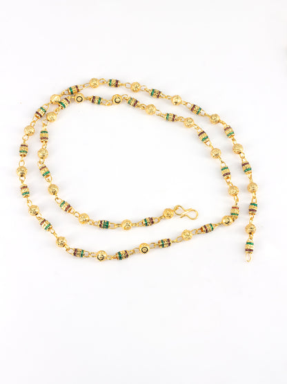 Set of Five Gold Plated Beaded Trendy Matar Mala Necklace