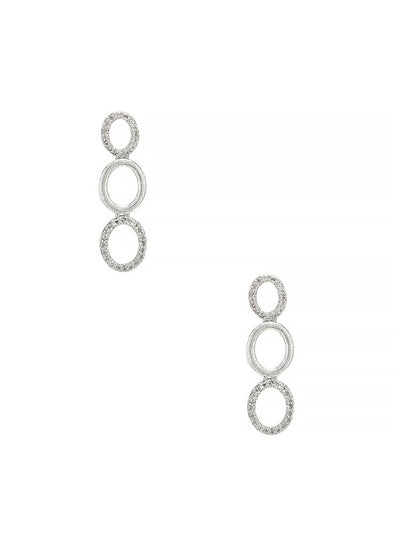 Rhodium Plated Oval Shaped American Diamond Jewellery Set