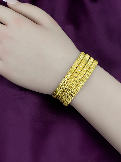 Set of 4 Gold Plated Minimal Bangles