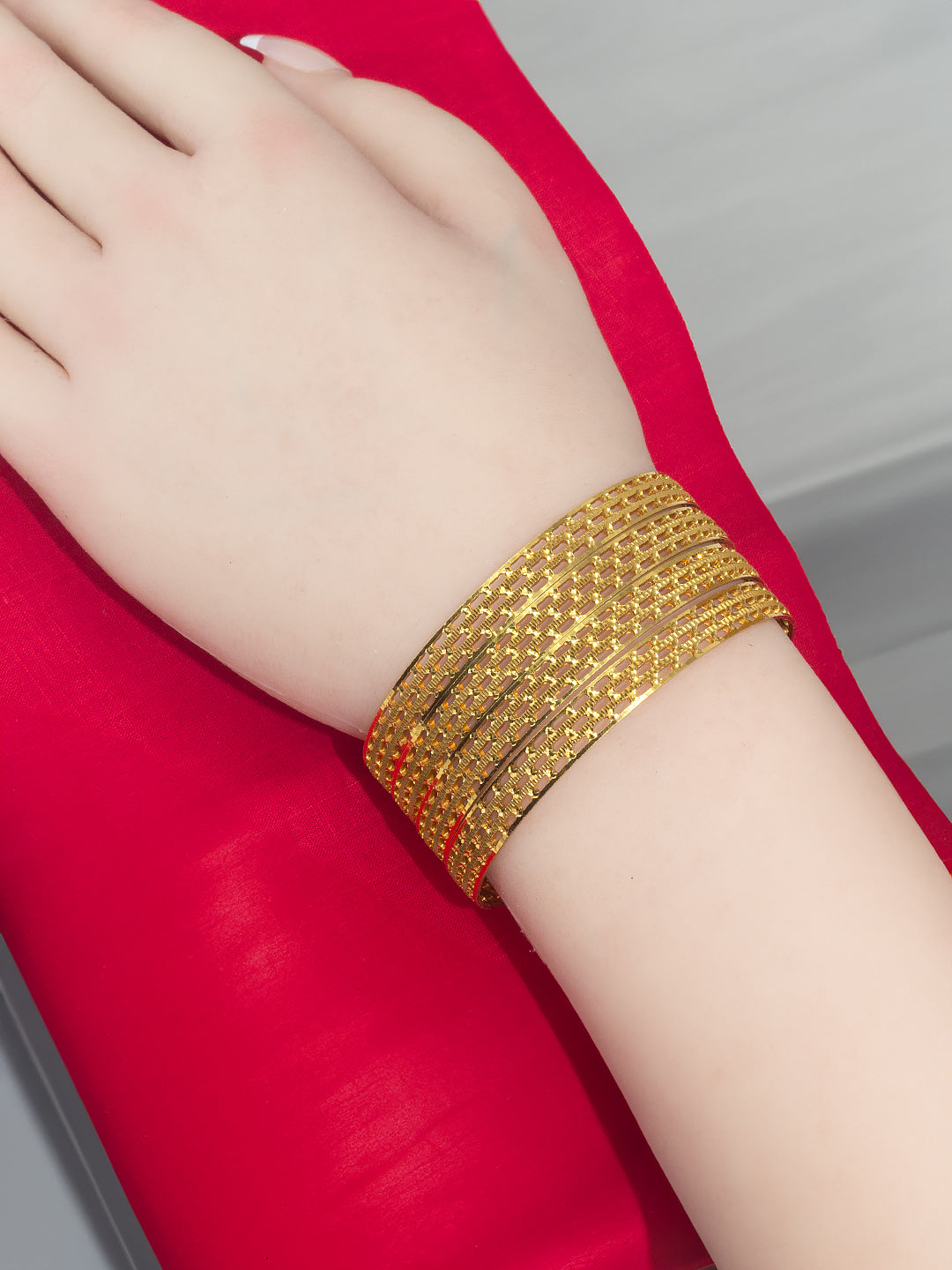 Set of 4 Gold Plated Modern Bangles