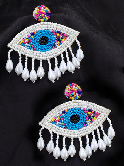 Evil Eye Beaded Quirky Drop Earrings