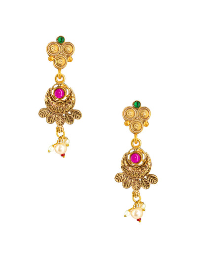 Gold Plated Kundan Choker Temple Jewellery Set