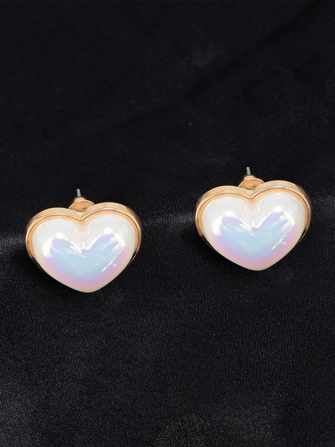 Rose Gold Plated Heart Shaped Studs Earrings