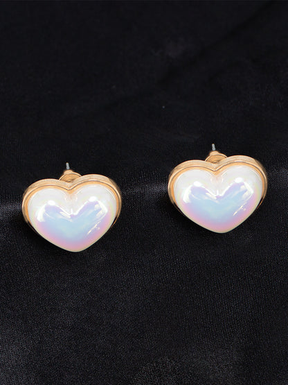 Rose Gold Plated Heart Shaped Studs Earrings