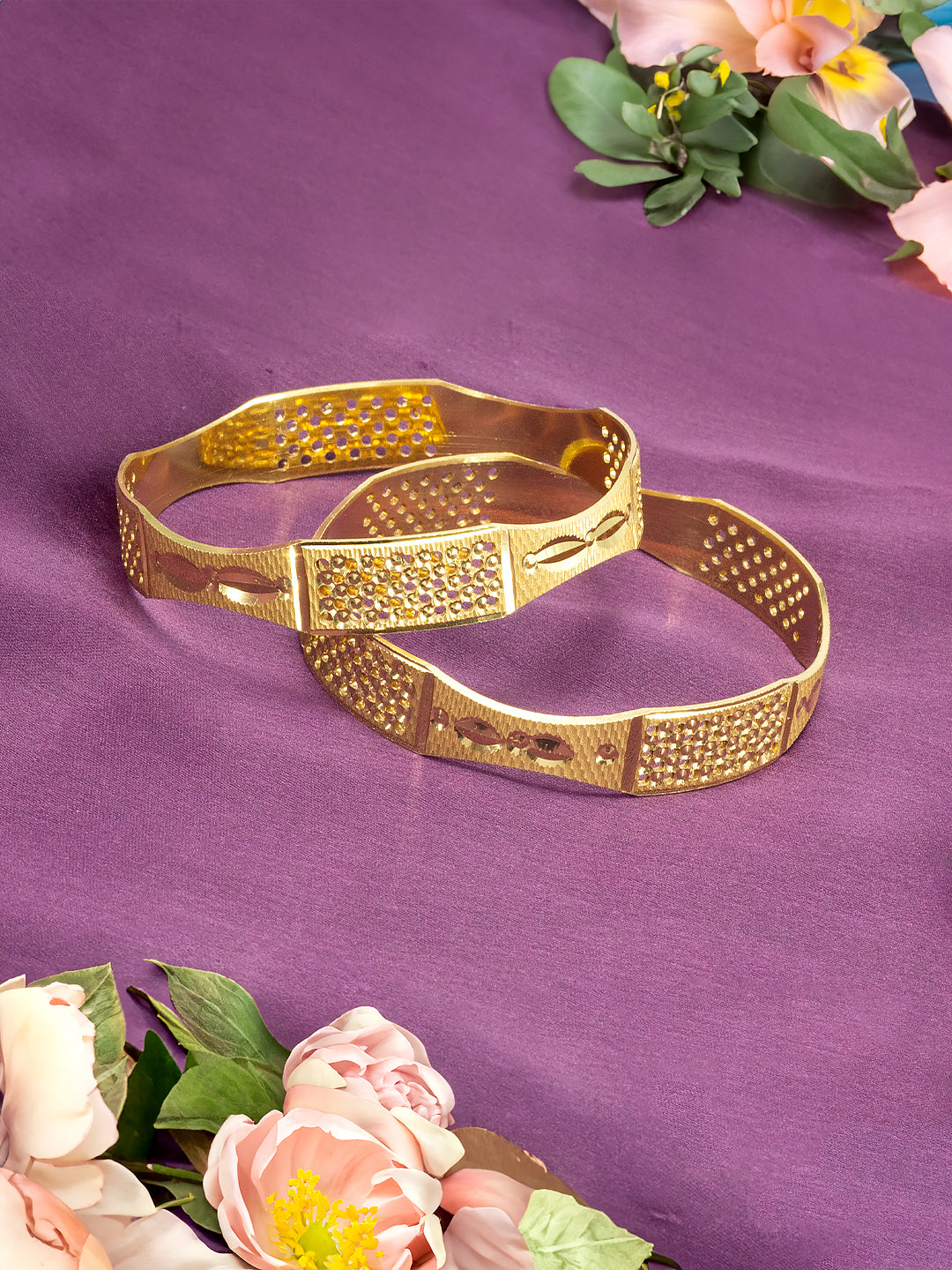 Gold Plated Kada Style Bangle Pair