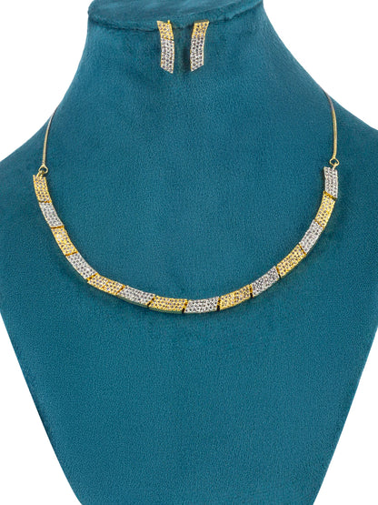 Gold Plated American Diamond Jewellery Set