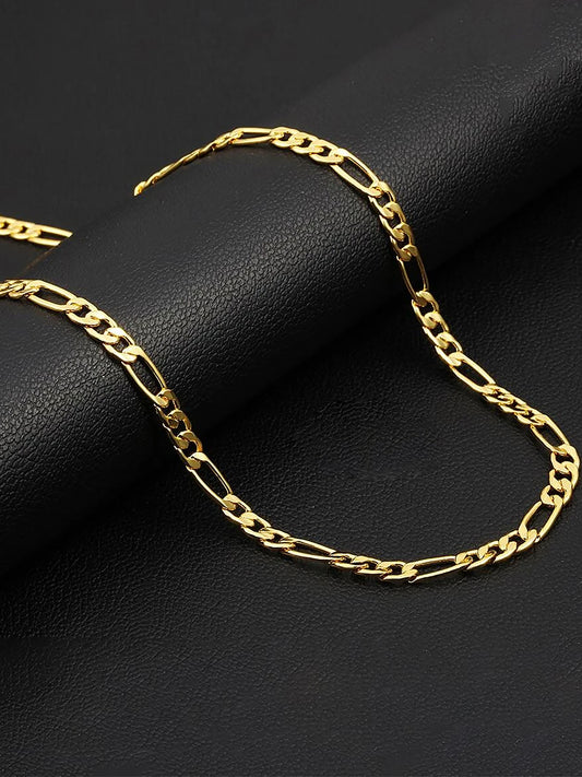 Broad Gold Plated Link Chain For Men