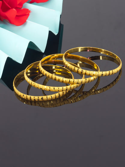 Set of 4 Gold Plated Minimal Bangles