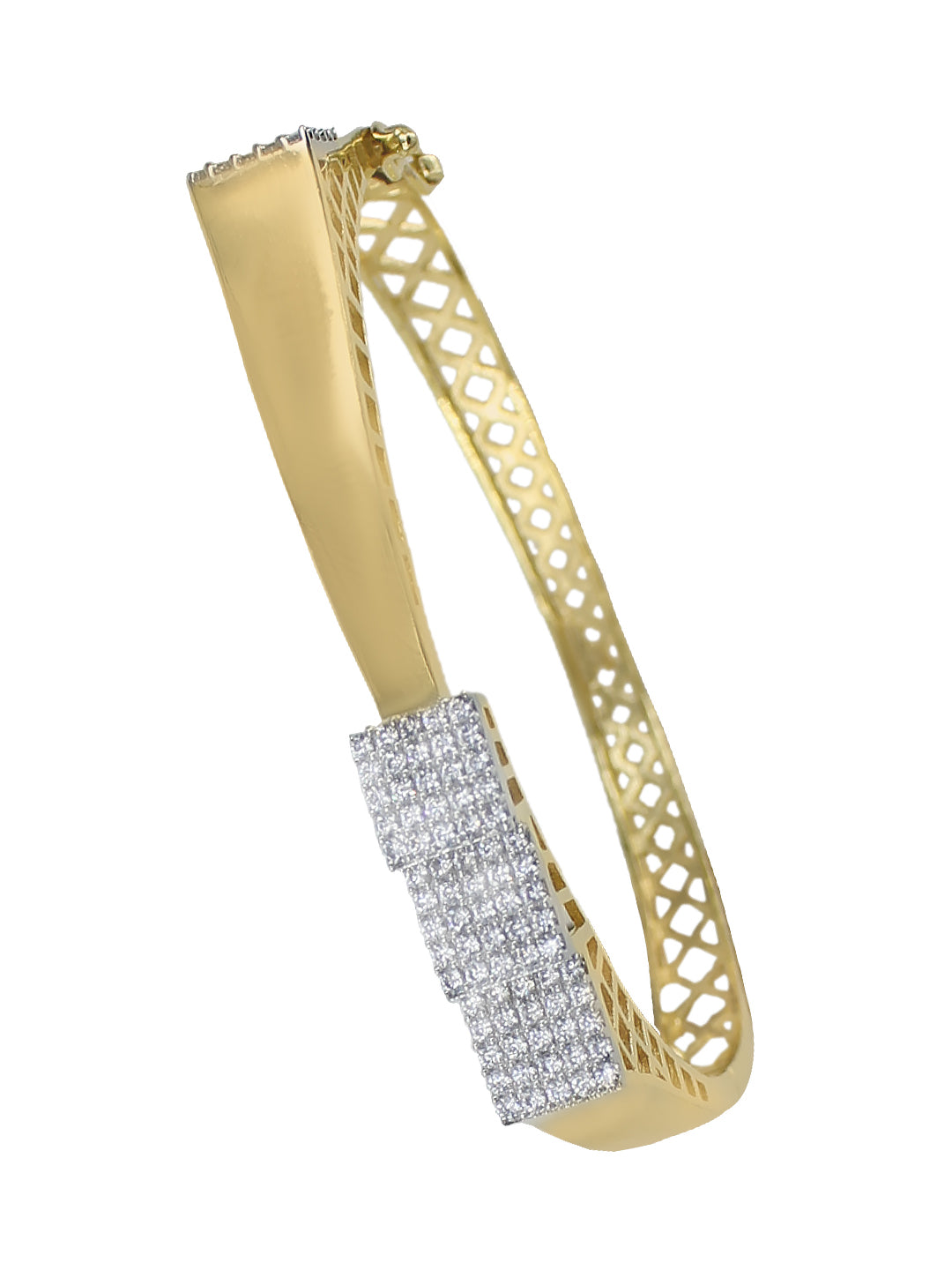 Gold Plated American Diamond Studded Bracelet Gift For Women