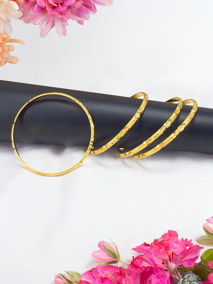 Set of 4 Gold Plated Minimal Bangles