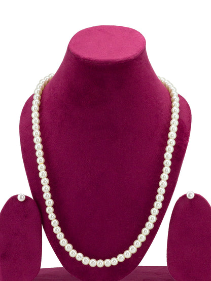 Pearl Beaded Moti Mala Trendy Necklace With Earrings