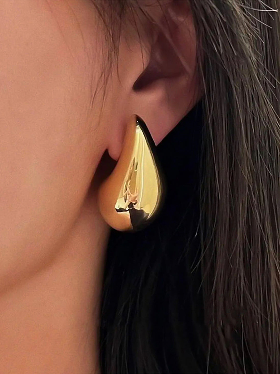 Gold Plated Chunky Doom Studs Earrings for Women