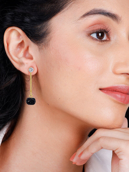 Black Gold Plated Drop Earrings