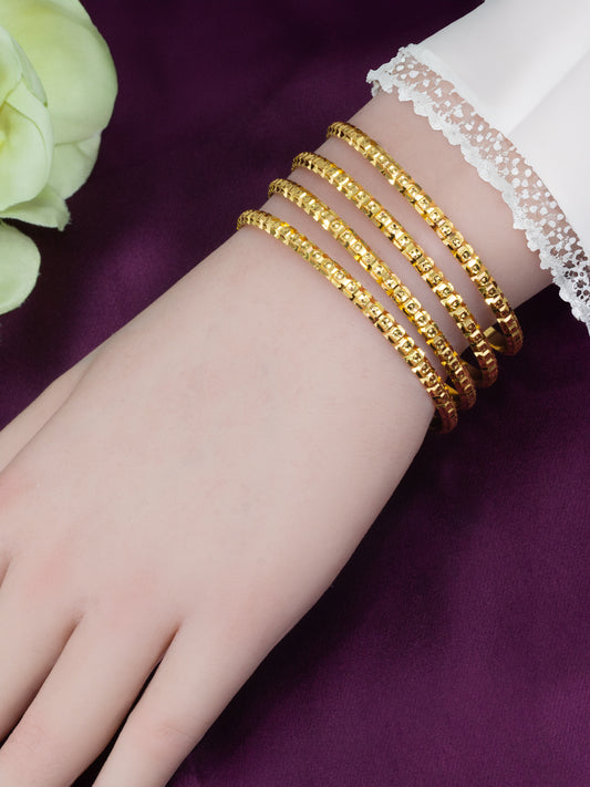 Set of 4 Gold Plated Minimal Bangles