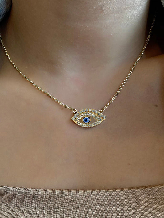 Gold Plated Evil Eye Stainless Steel Pendant