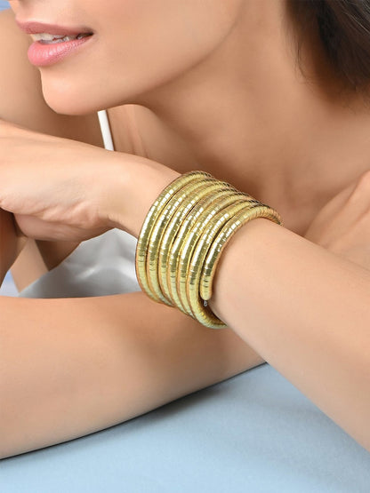 Minimal Wraparound Trendy Gold Plated Bracelet